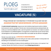 Ploeg Notariaat Vacature | Administratief Medewerker/Office Manager