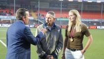 Huldiging van EK-kampioene Kelly Zeeman bij FC Volendam