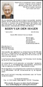 Mevr. M. van den Hogen